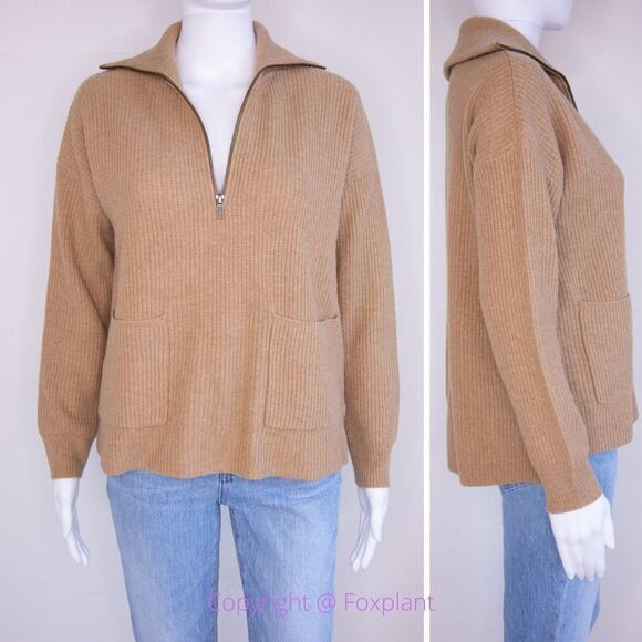 NEW Madewell Glenbrook Half-Zip Pullover Sweater, women's size L - Picture 3 of 16